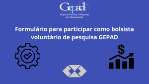 Formulário para participar como bolsista voluntário de pesquisa GEPAD