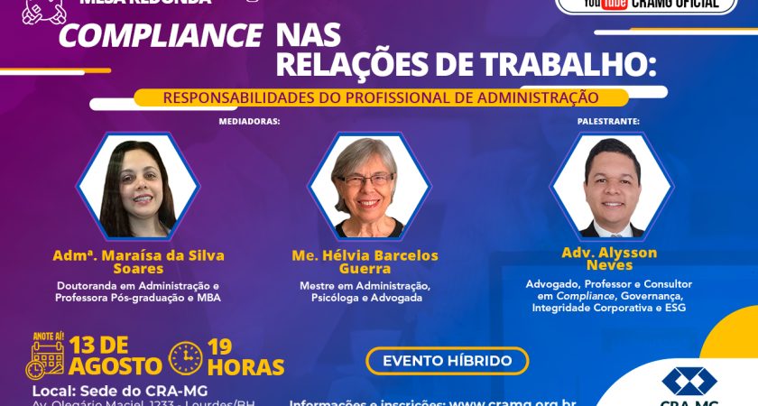 Mesa Redonda: Compliance nas Relações de Trabalho: Responsabilidades do Profissional de Administração